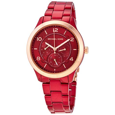 michael kors runway watch red|More.